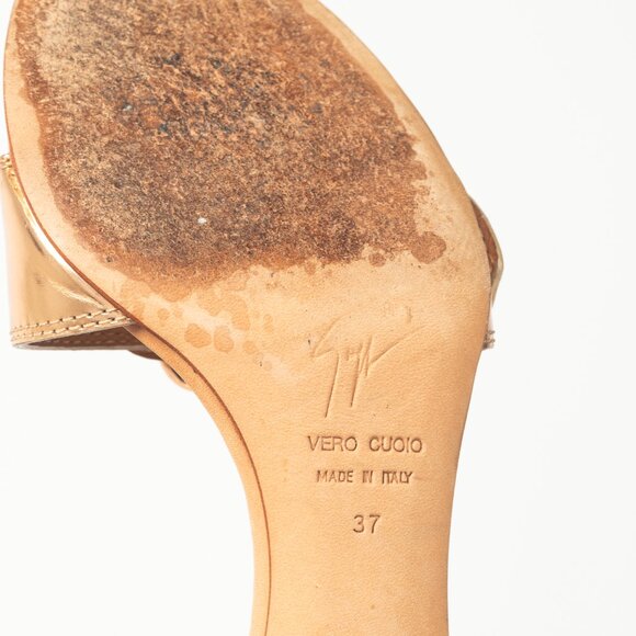 Giuseppe Zanotti Camel Leather Buckled Mule Sandals - Picture 6 of 11